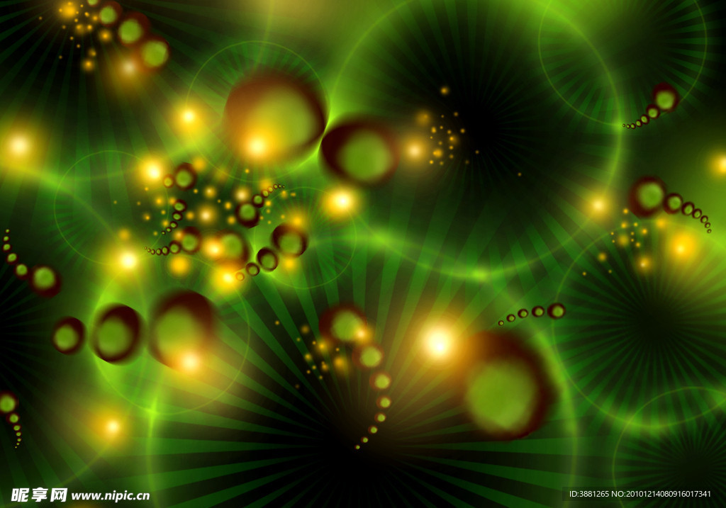 绿色基调渐变发光特效