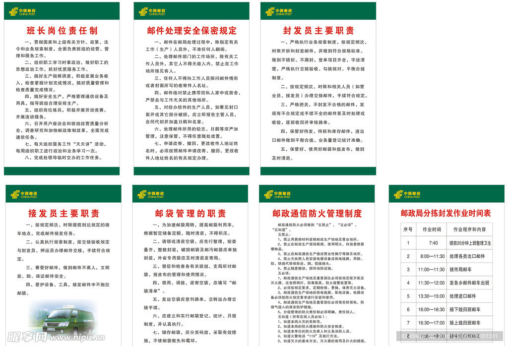 邮政局各科室管理制度