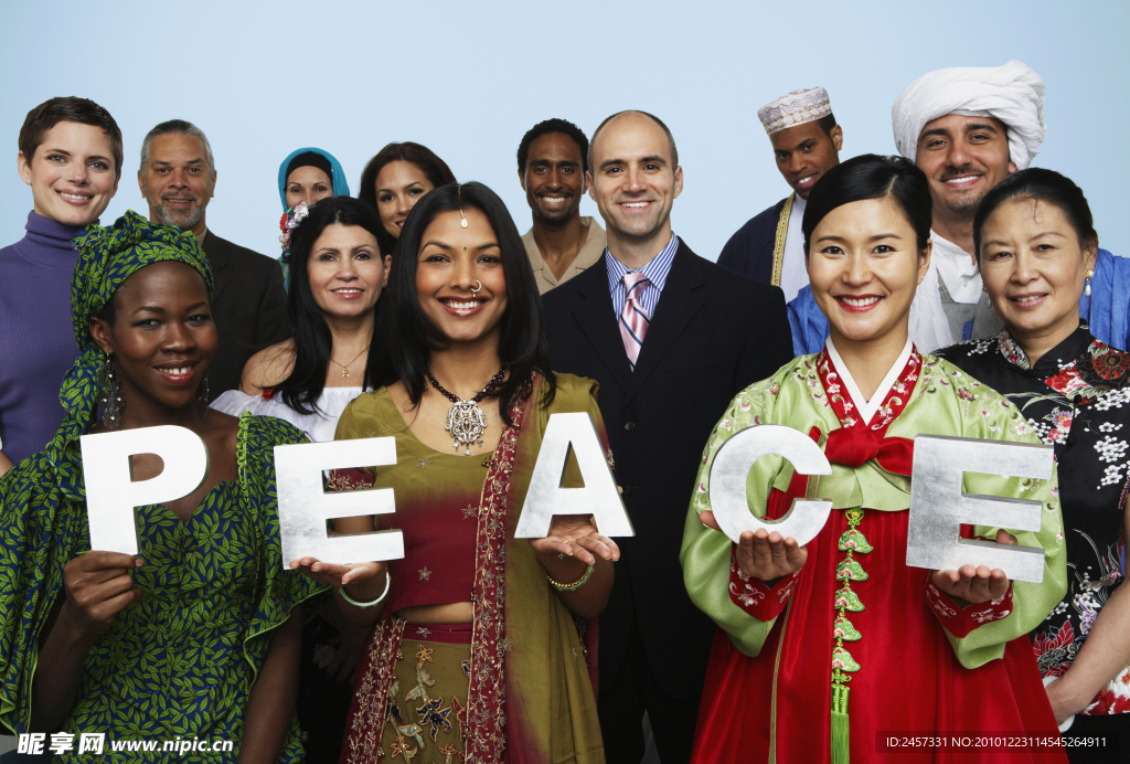 一群世界各国的人