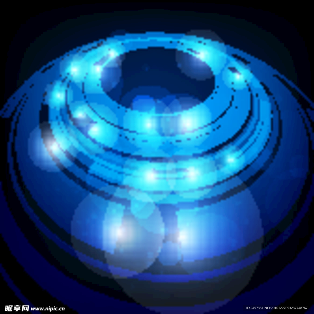 蓝色圈圈动感光线