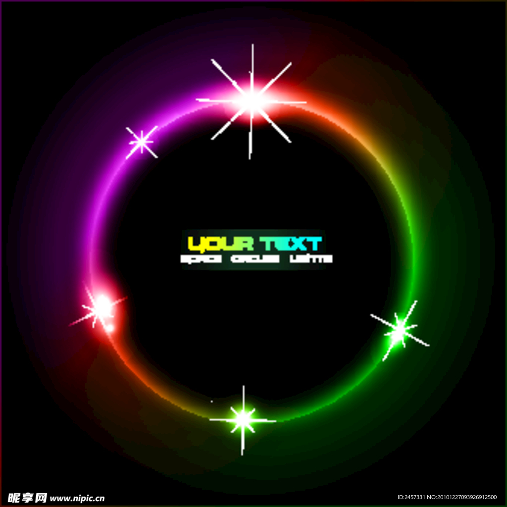 炫彩动感光圈光晕星光背景
