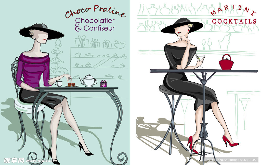 服装模特矢量图