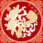 新年素材 万事如意 玉如意 底纹边框