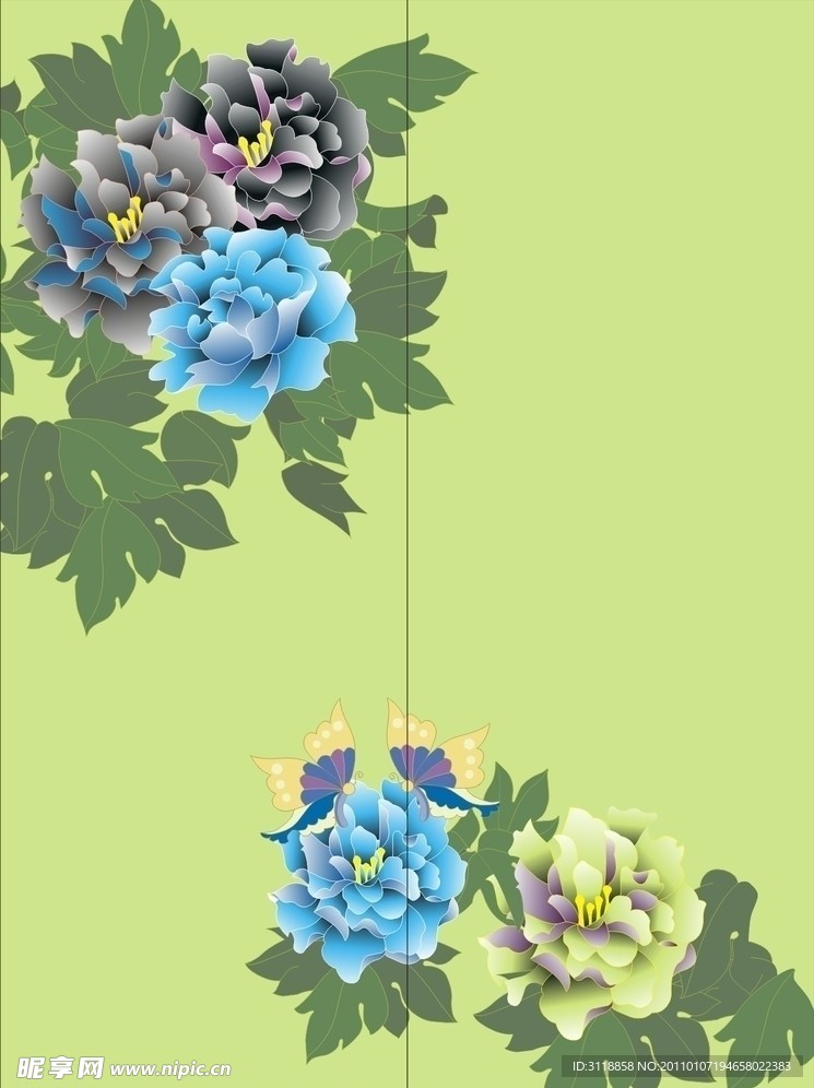 移门图案牡丹花