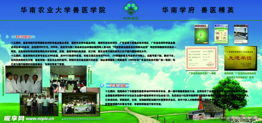 兽医学院介绍展板