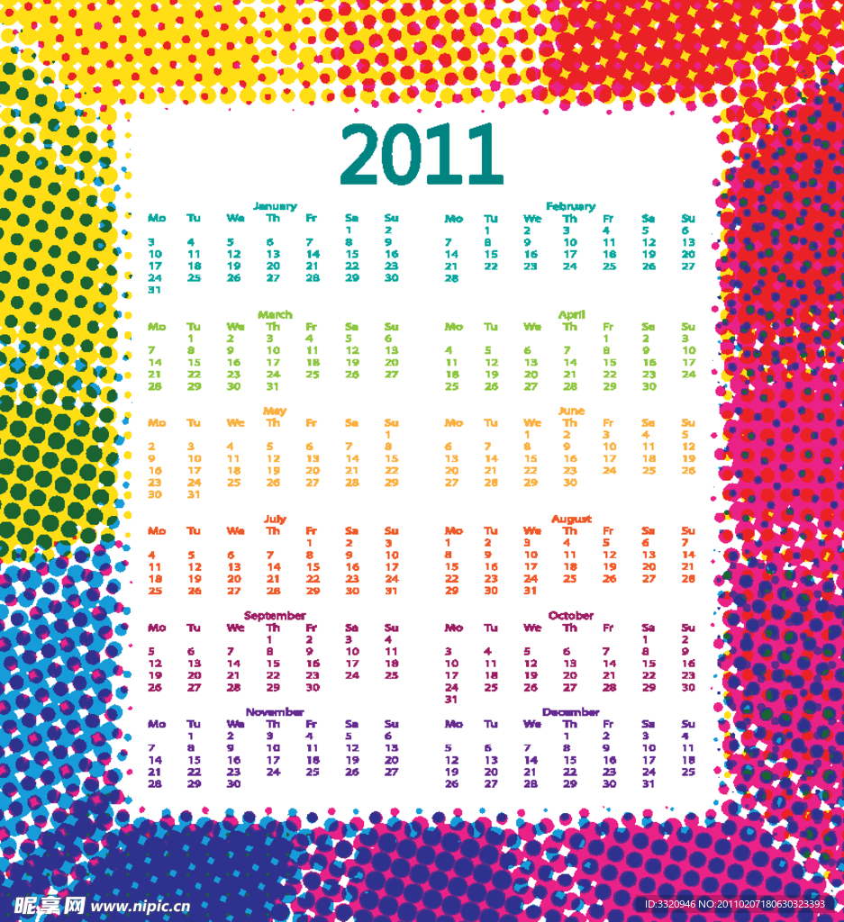 2011年历矢量素材