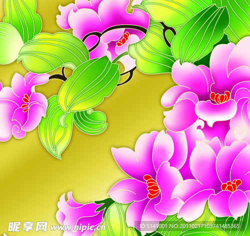 彩色花朵分层图