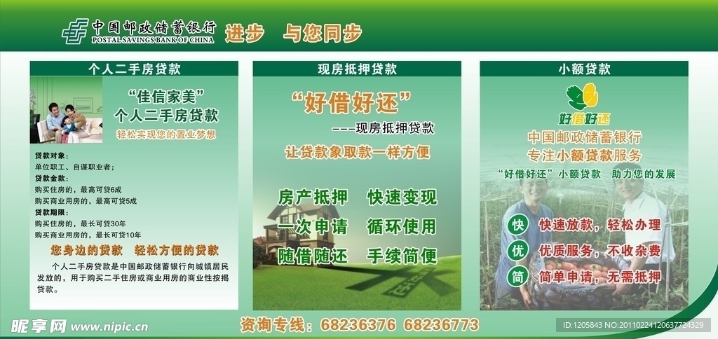 邮政银行贷款展板