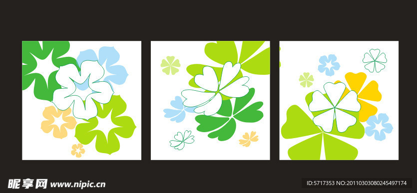 无框装饰画模板 花朵系列