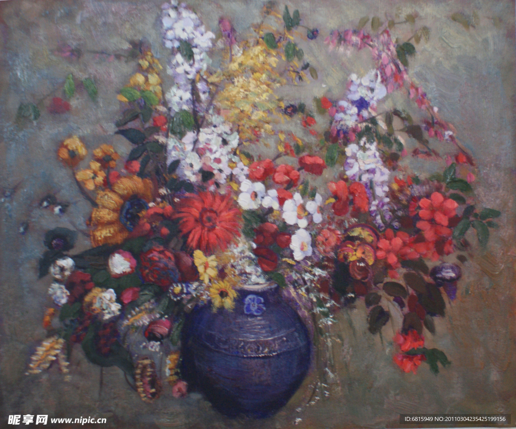 画家鲁东油画花卉