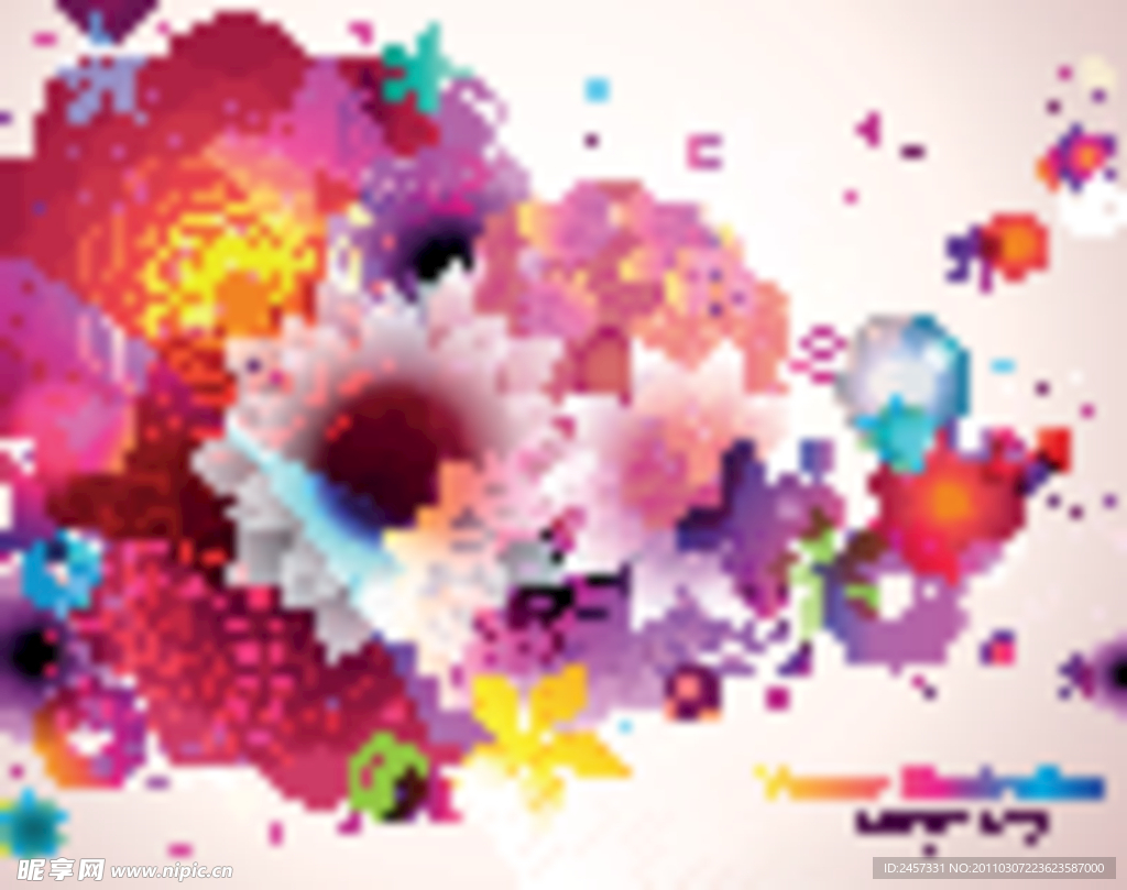 时尚花纹花朵梦幻花纹底纹