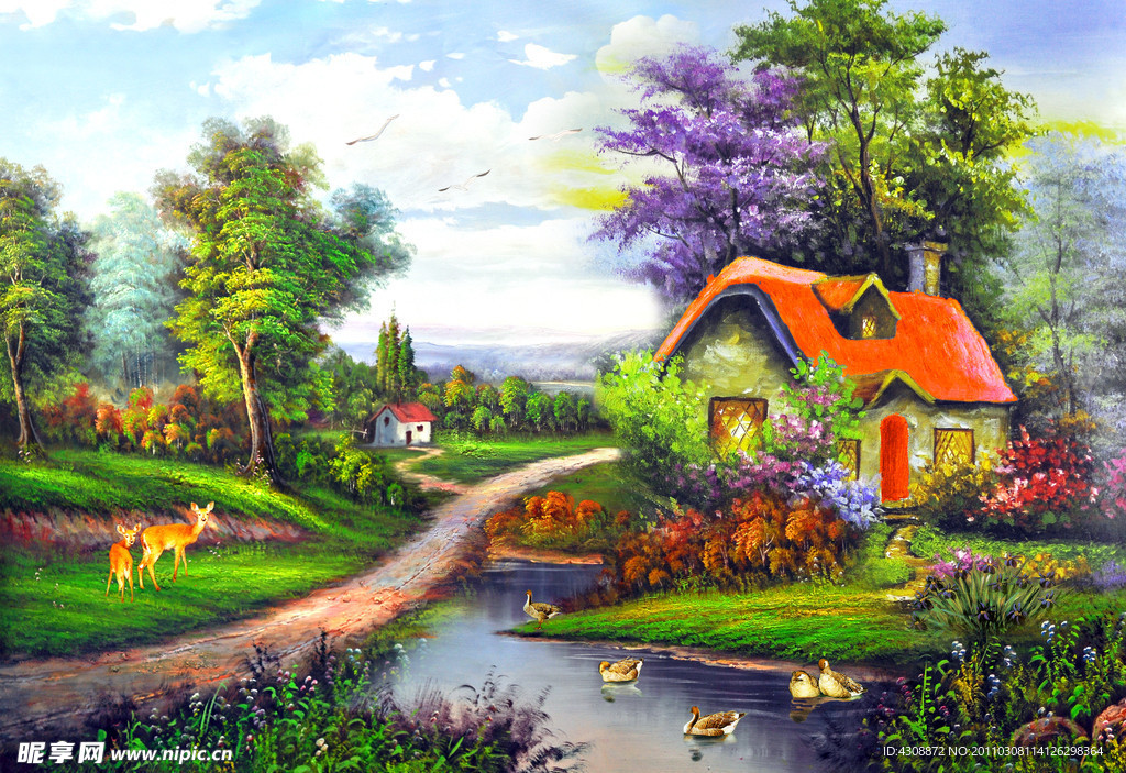 油画风景 漂亮的风景油画