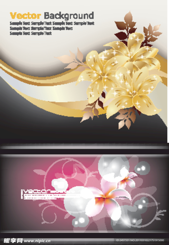 炫彩动感线条光线花纹花朵