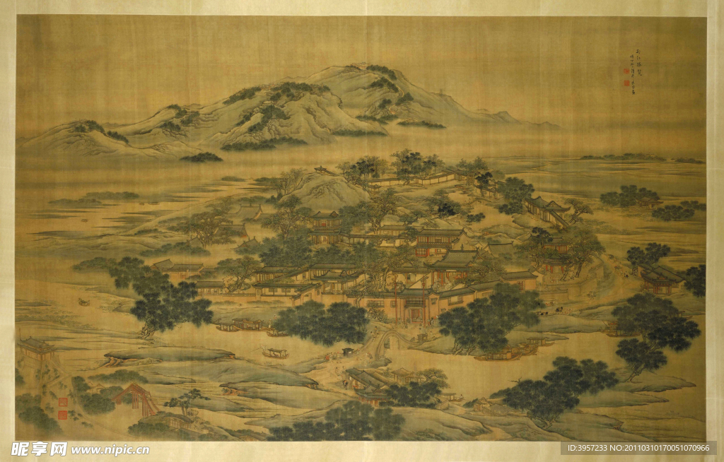 邗江胜览图 古画