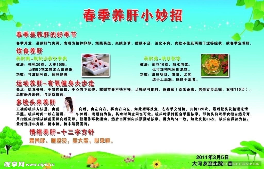 春季养肝知识展板