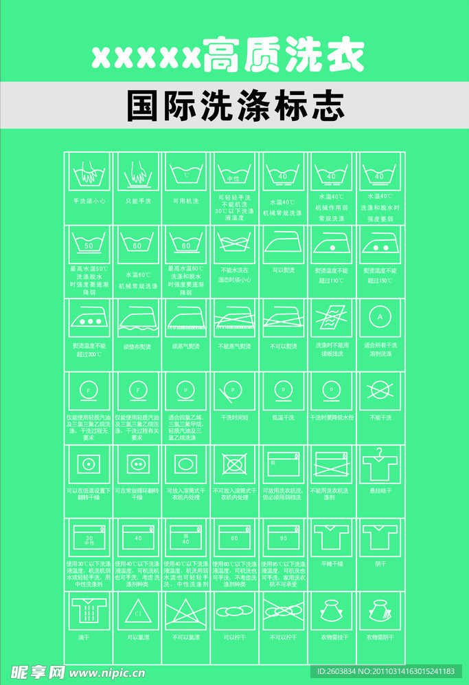 国际洗衣标志