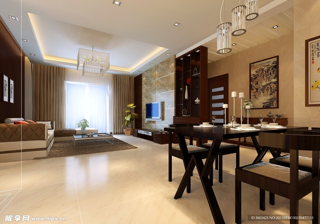 现代简约室内设计效果图