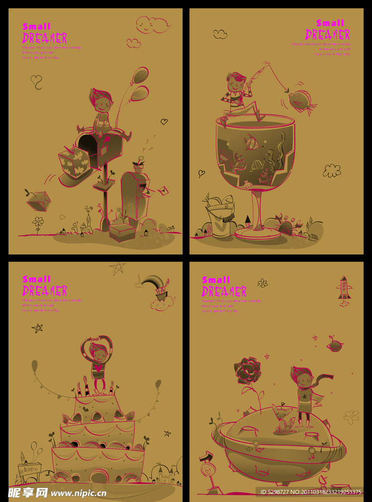 本本封面（小小梦想家线描人物卡抄）