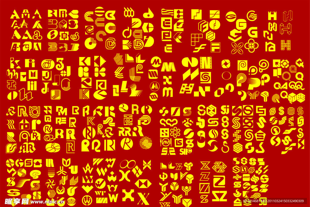 英文字母logo大全（分布在40个页面）