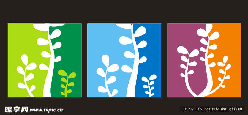 无框装饰画模板 春天色彩