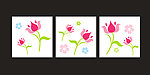 无框装饰画模板 卡通花朵