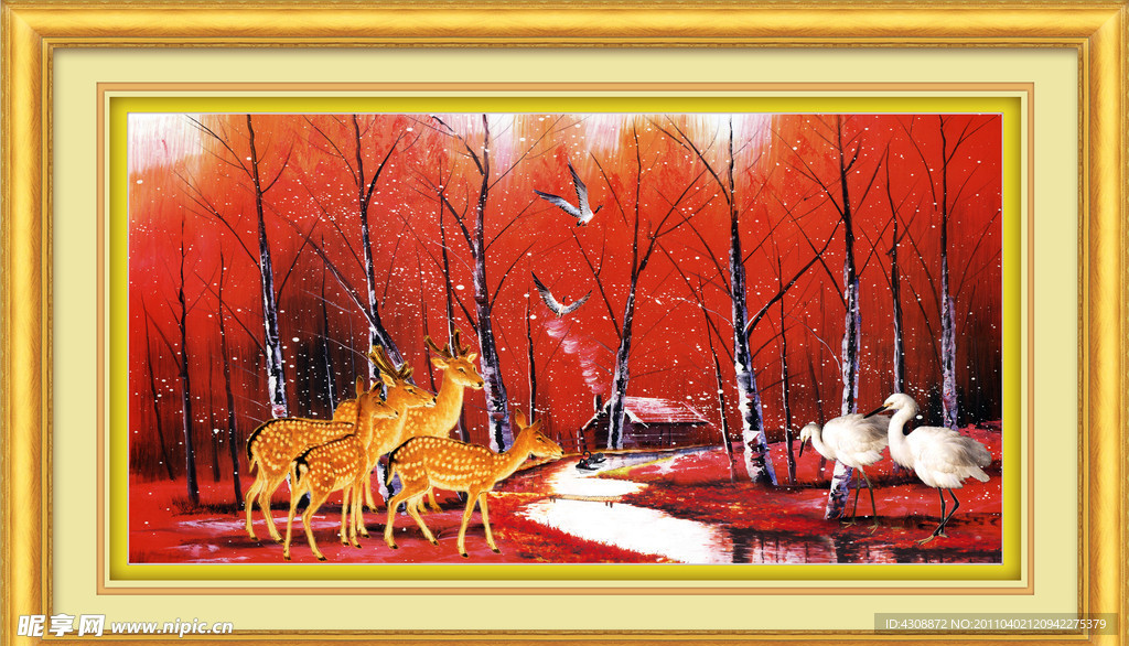 风景油画 红树林