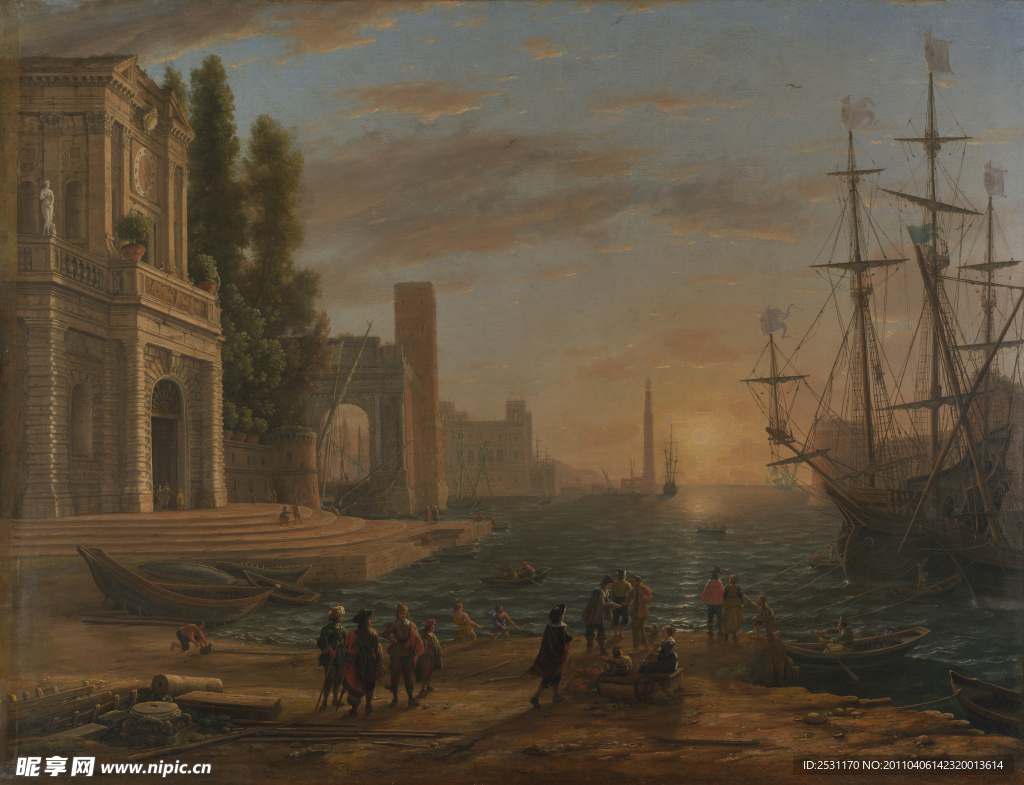 克劳德的一个海港 帆船