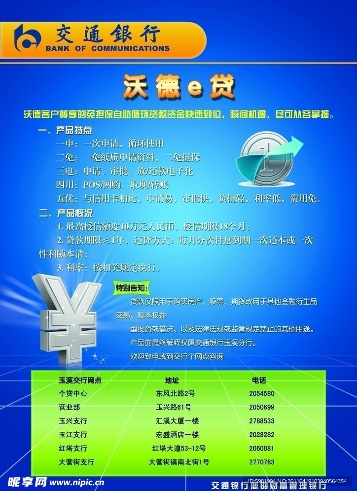 交通银行宣传单