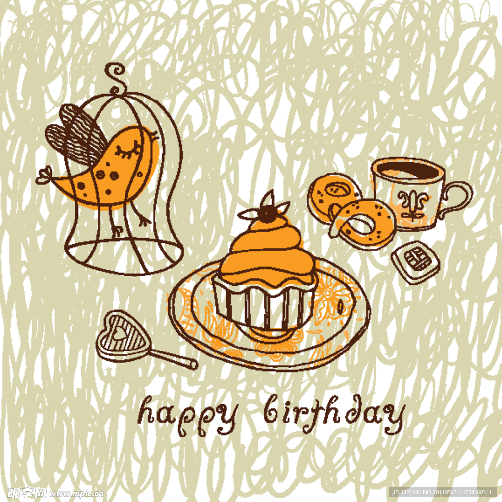 可爱生日背景矢量素材