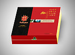 红色山珍月饼包装
