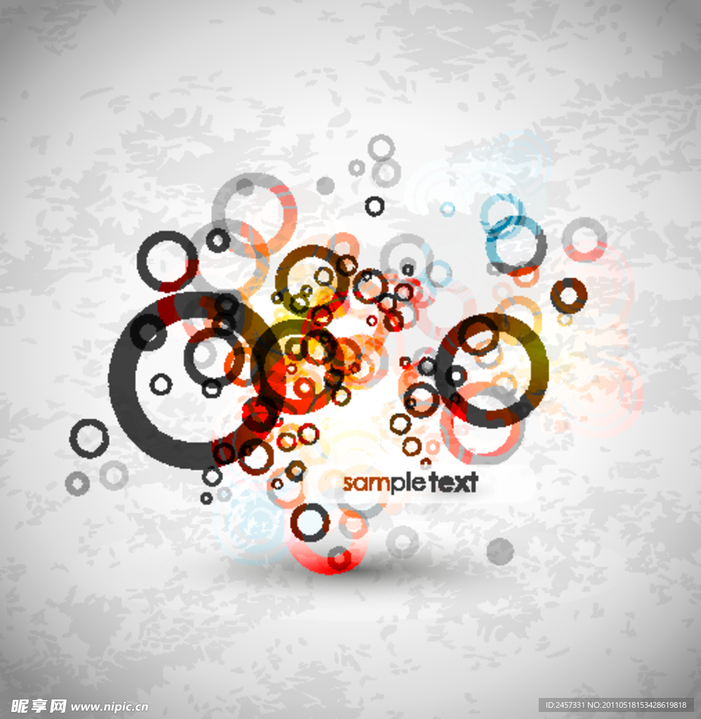 七彩动感线条圈圈背景