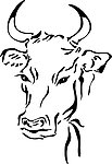 矢量黑白牛头