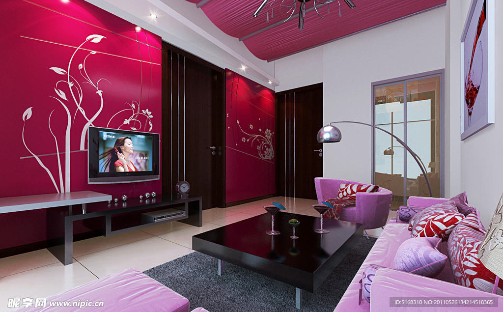 时尚女性客厅设计