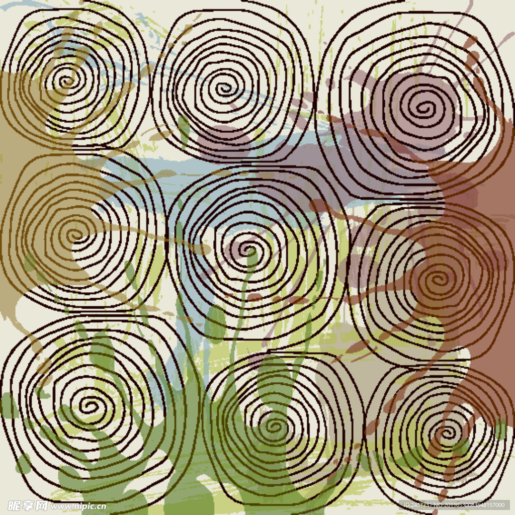 墨迹动感线条圈圈花纹