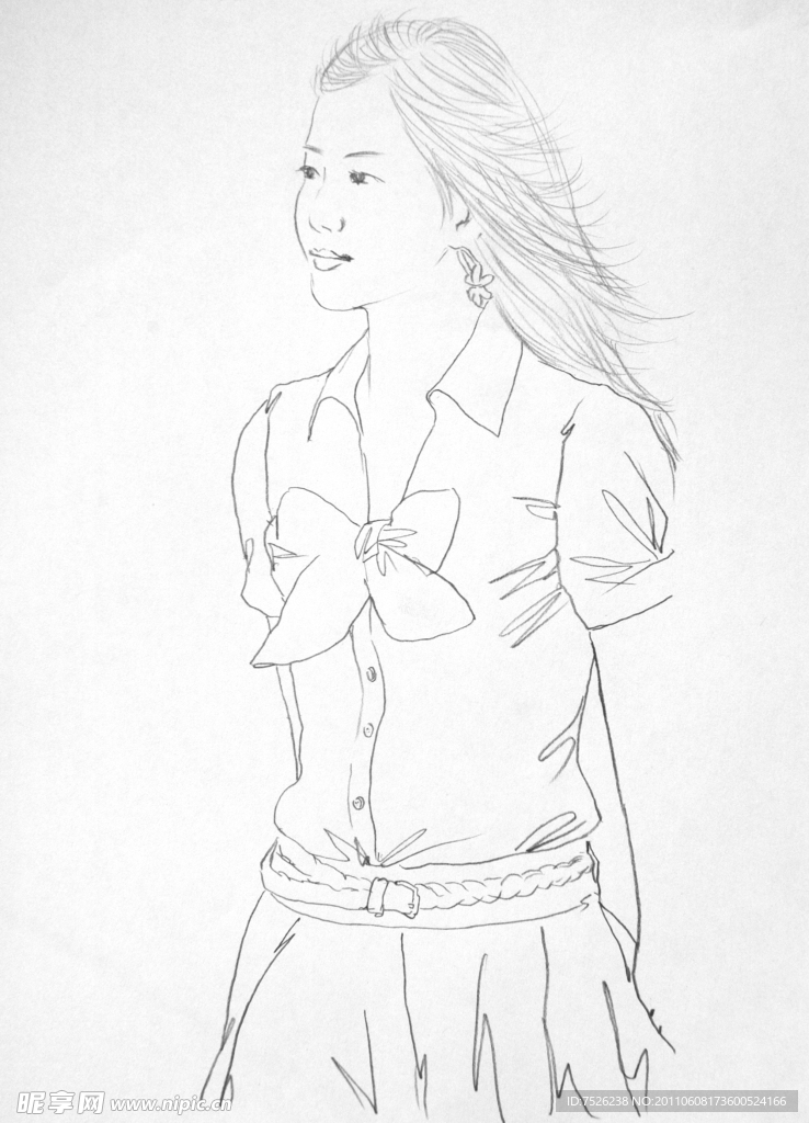 手绘时尚模特