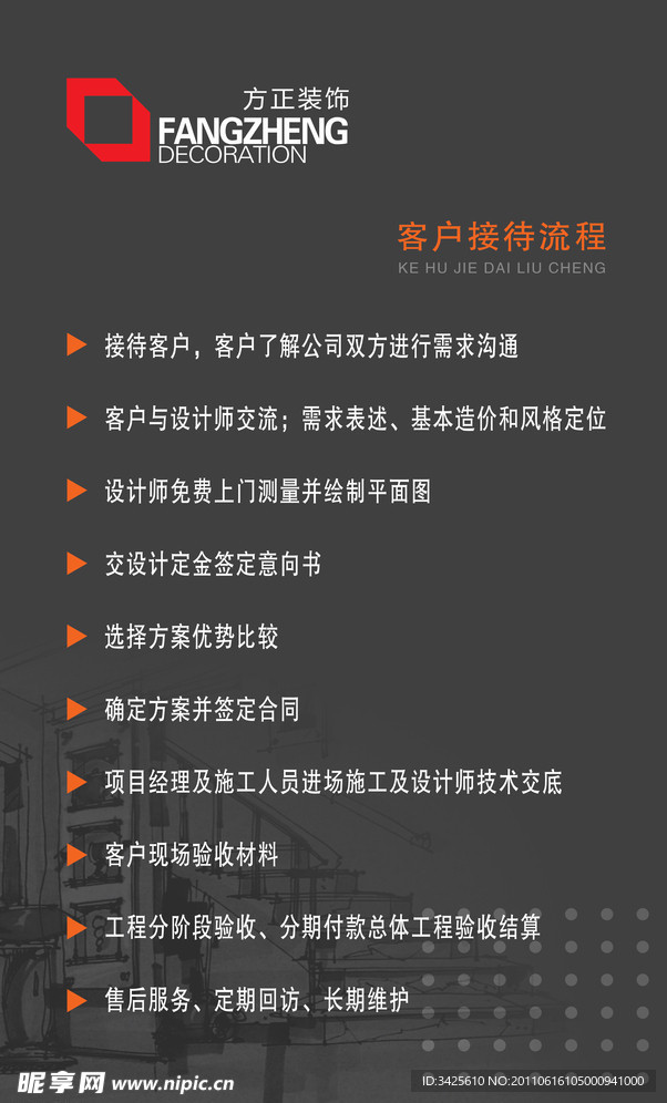 家装公司客户接待流程