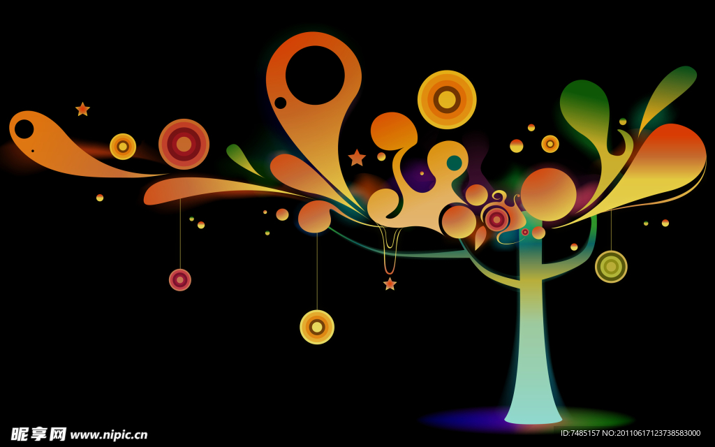 时尚花纹树背景