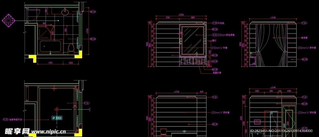 卫生间平立剖面