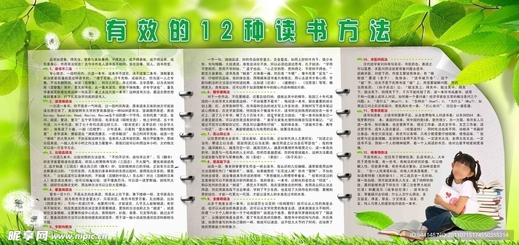 名人读书方法展板