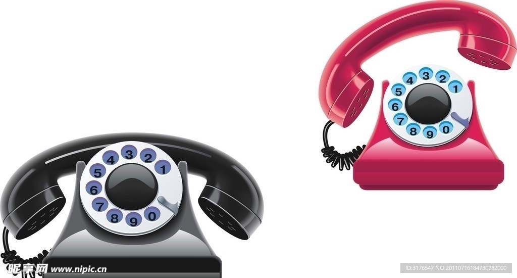 黑色 红色水晶电话