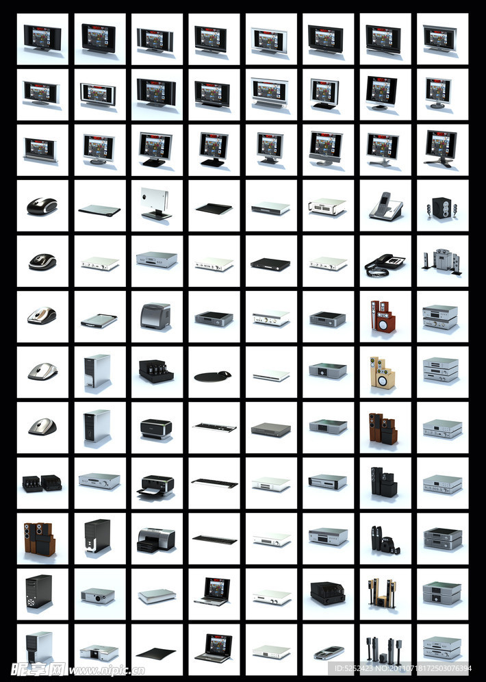 3D家用电器模型集