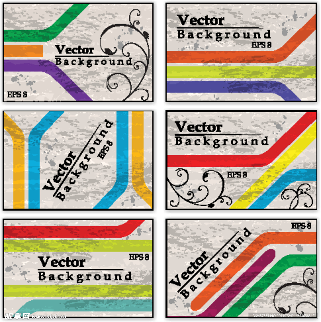 墨迹线条花纹 名片卡片