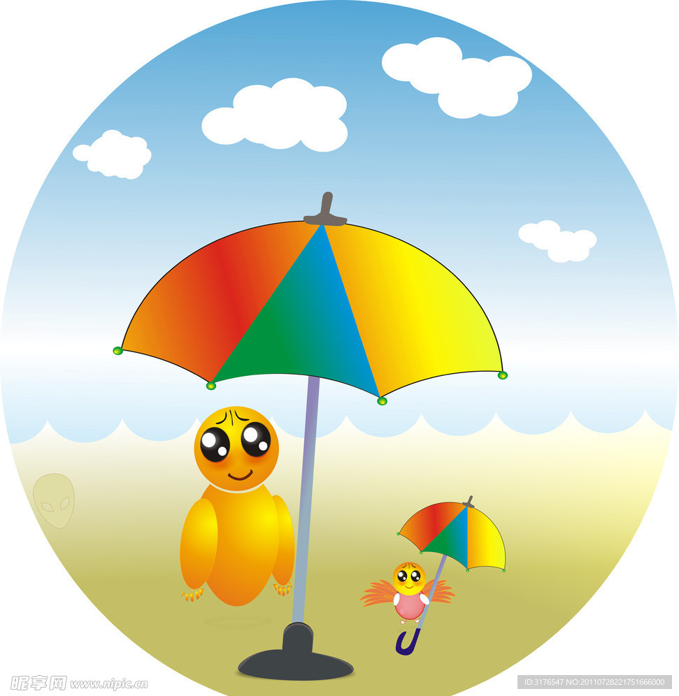 伞 外星动物 天空