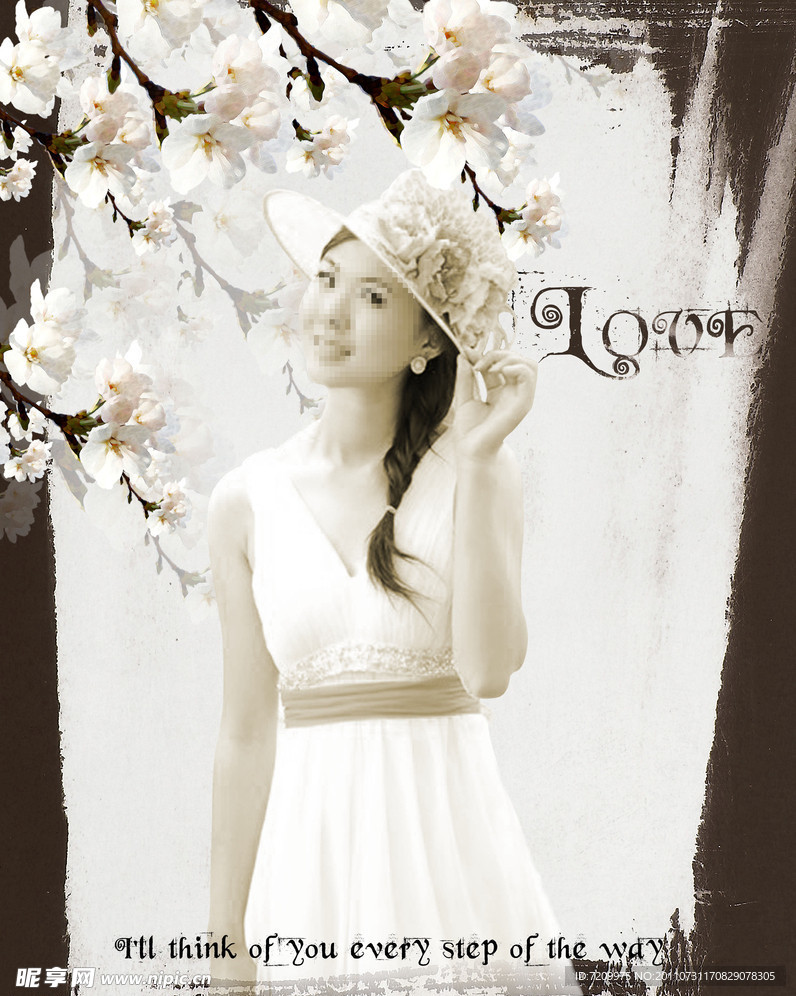 古典梅花婚纱模板