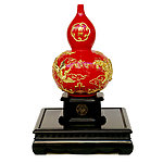 10英寸红釉龙凤葫芦瓶