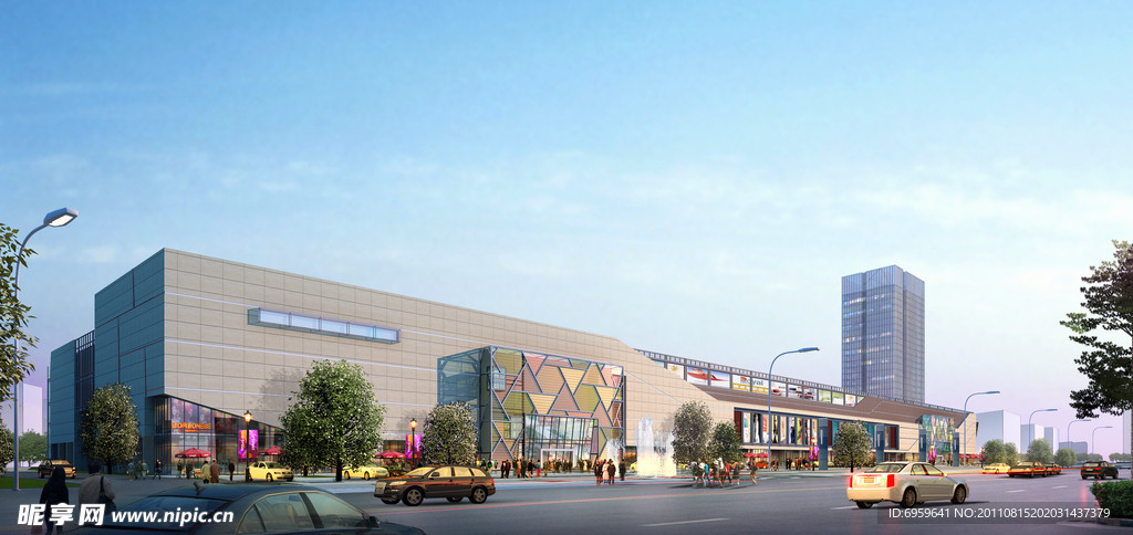 购物广场建筑效果图