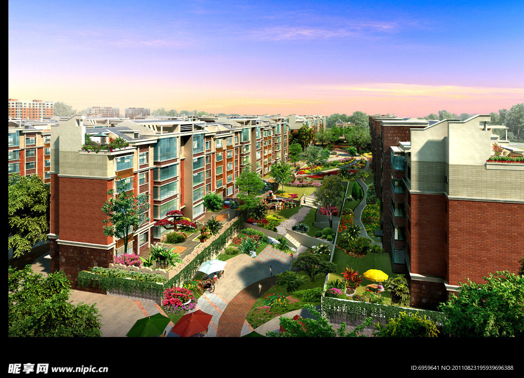 住宅小区景观效果图