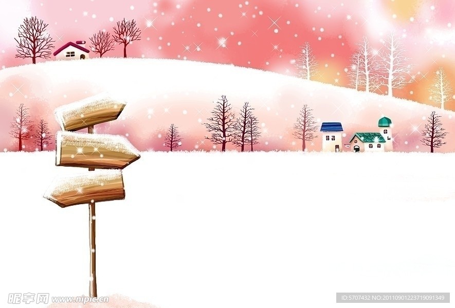 冬天风景插画