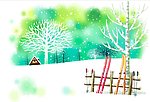 冬天风景插画
