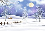 冬天风景插画